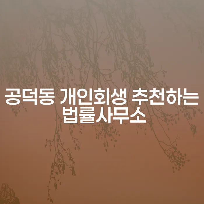 공덕동 개인회생 추천하는 법률사무소