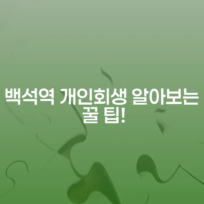 백석역 개인회생 알아보는 꿀 팁!